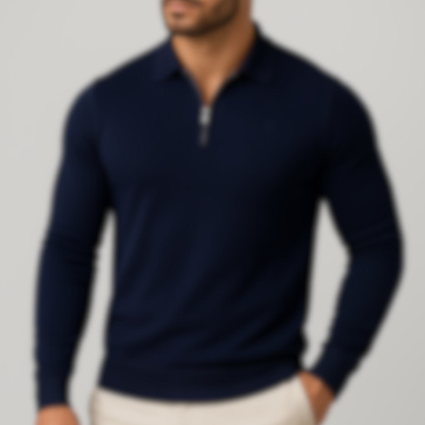 Polo Monaco Manche longue - Vallucci - Bleu marine