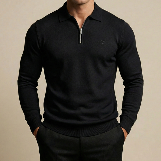 Polo Monaco Manche longue - Vallucci - Noir