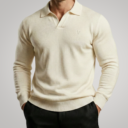 Pull Polo - Vallucci - Blanc cassé
