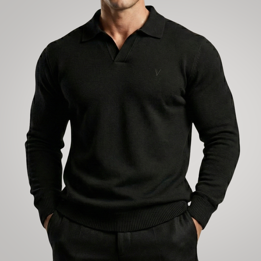 Pull Polo - Vallucci - Noir