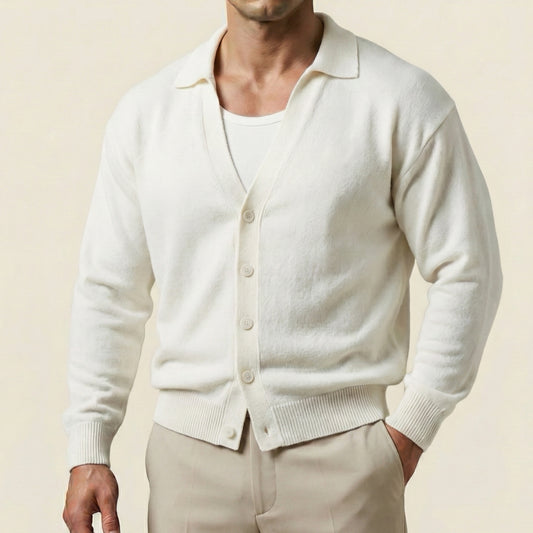 Cardigan Col Polo - Vallucci - Blanc cassé