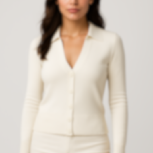 Cardigan Col Polo - femme Vallucci - Blanc