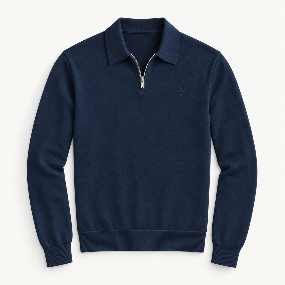 Polo Monaco Manche longue - Bleu marine