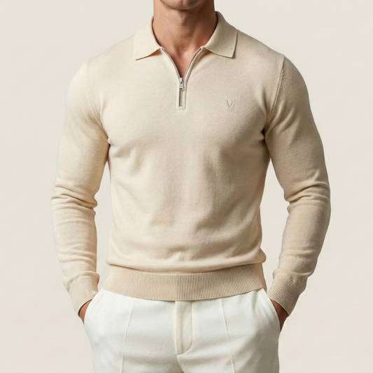 Polo Monaco Manche longue - Vallucci - Blanc