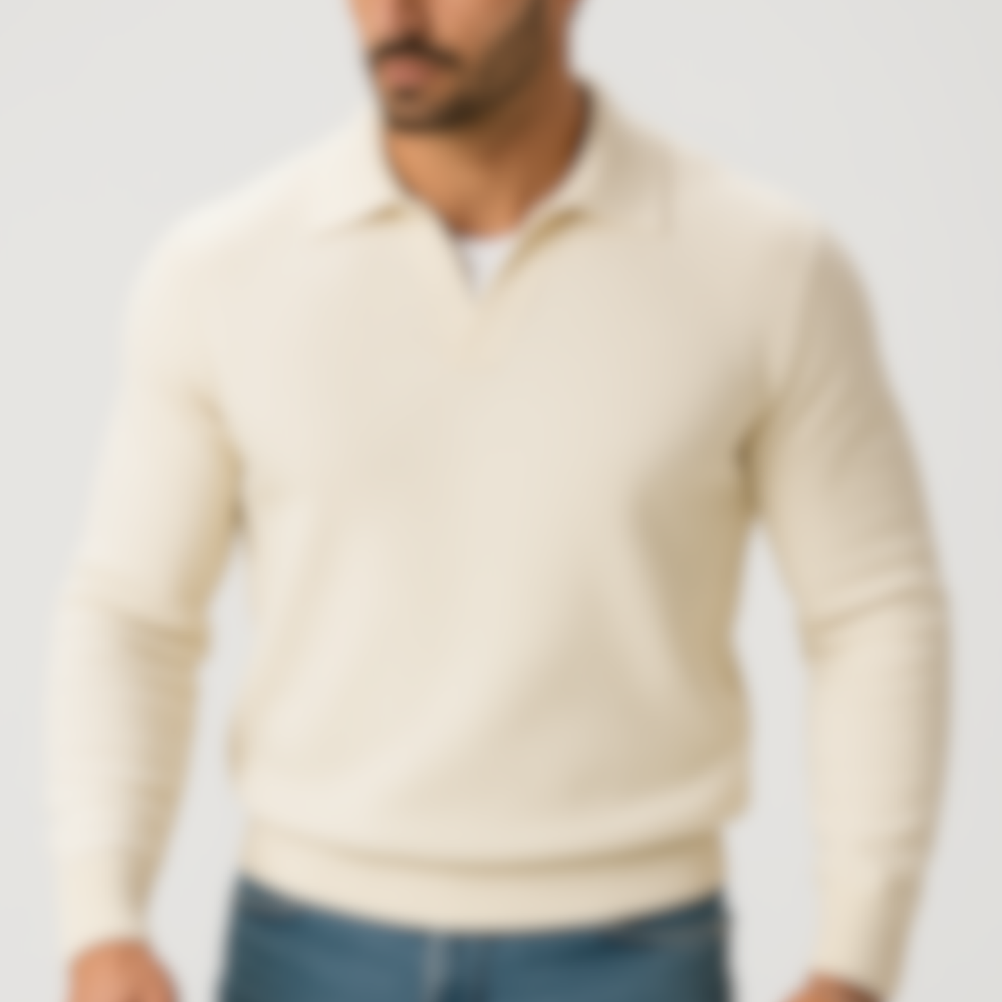 Pull POLO - Vallucci - Blanc cassé