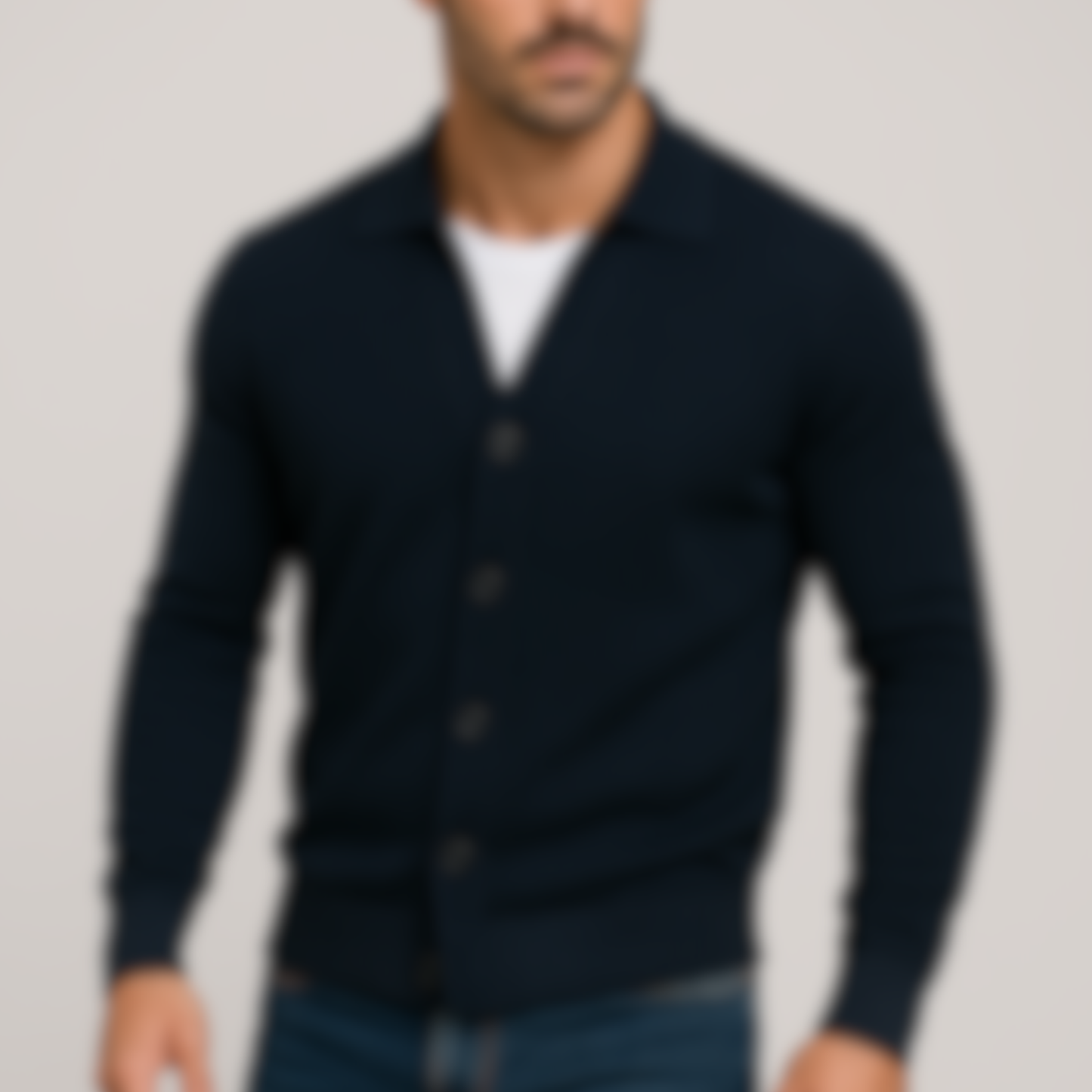 Cardigan Col POLO - Vallucci - Bleu marine