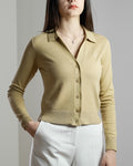 Polo Neck Cardigan - Vallucci women - Camel