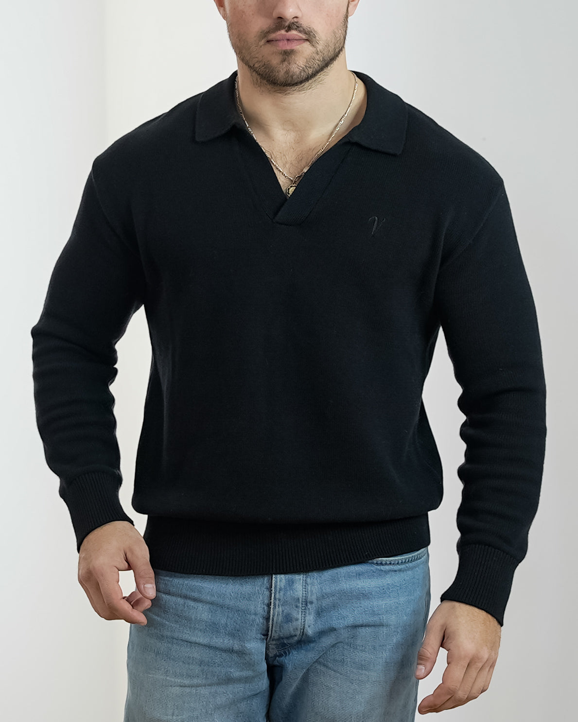 Pull Polo - Vallucci - Noir