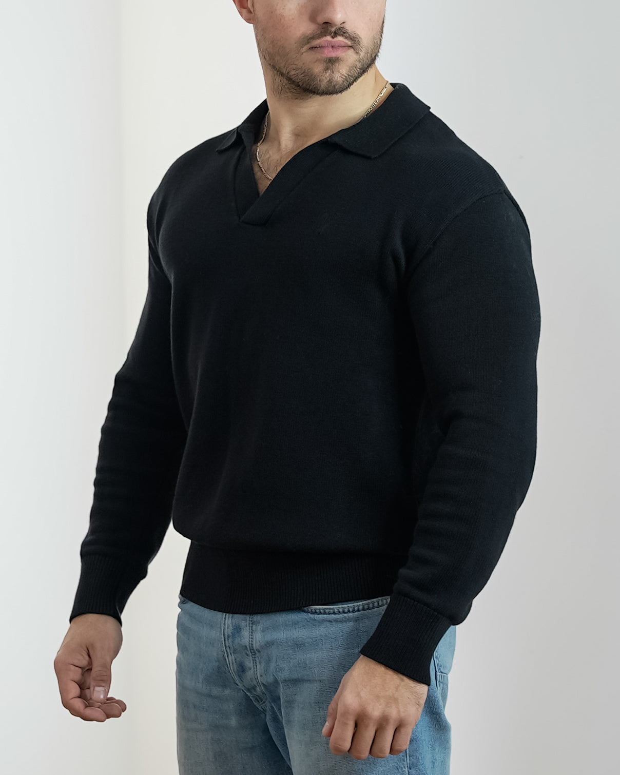 Pull Polo - Vallucci - Noir