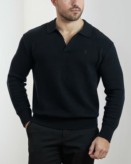 Pull Polo - Vallucci - Noir