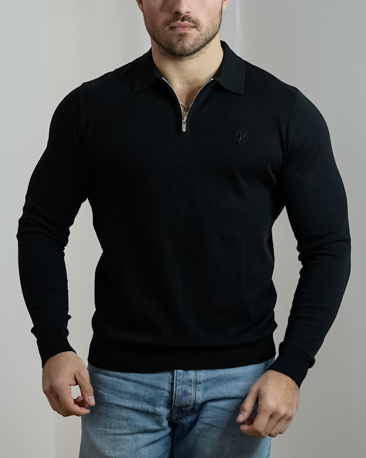 Polo Monaco Manche longue - Vallucci - Noir