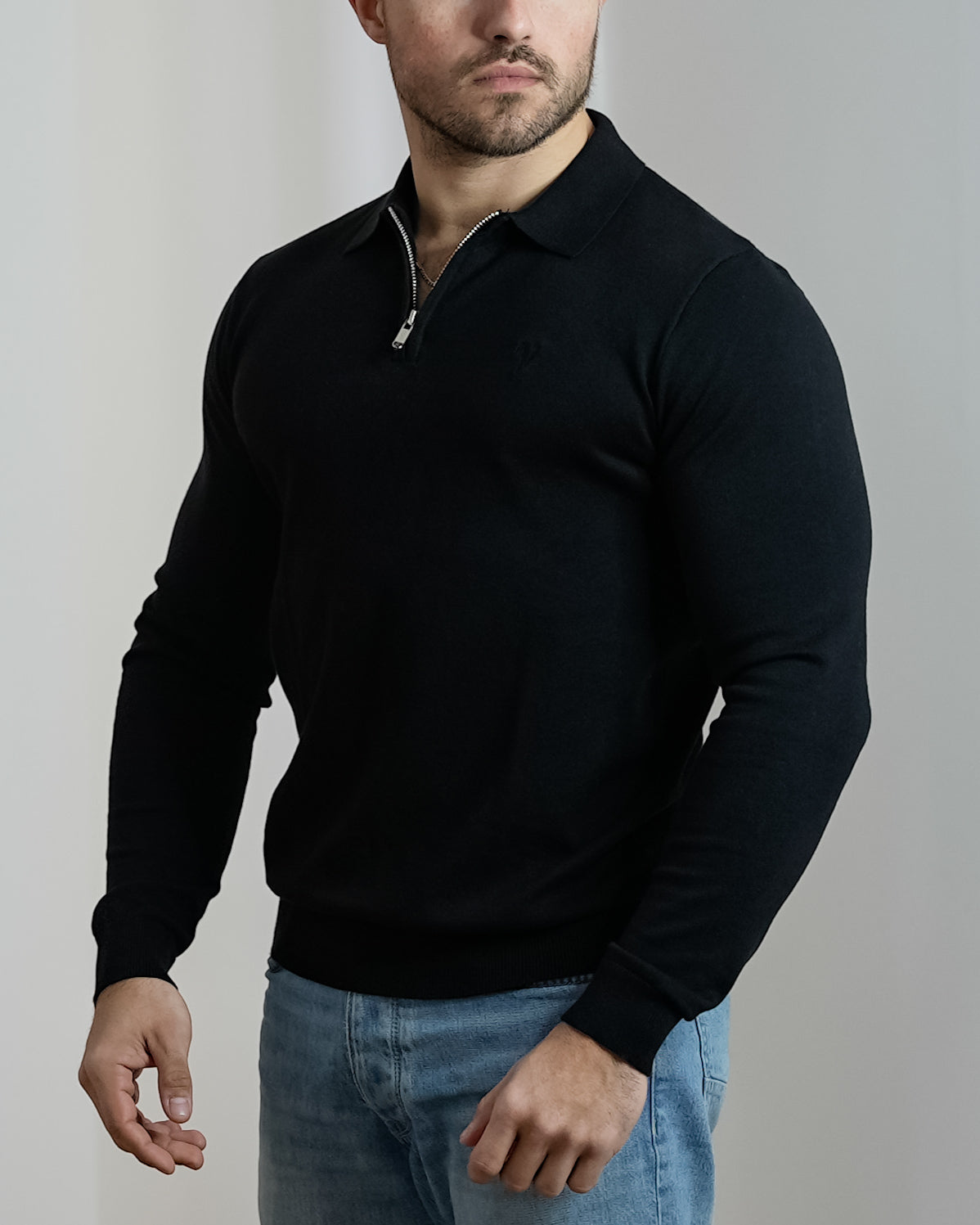 Polo Monaco Manche longue - Vallucci - Noir