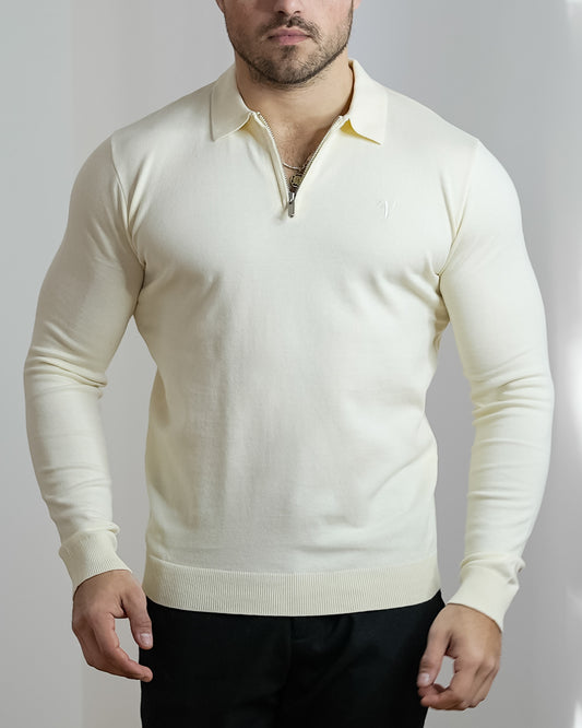 Polo Monaco Manche longue - Vallucci - Blanc