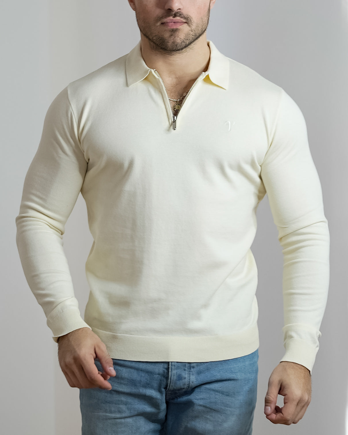 Polo Monaco Manche longue - Vallucci - Blanc